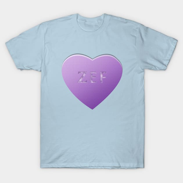 Zef Candy Heart - Lilac T-Shirt by LozMac